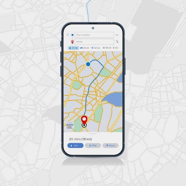 Mobile tracker app showing real‑time GPS location on a smartphone.